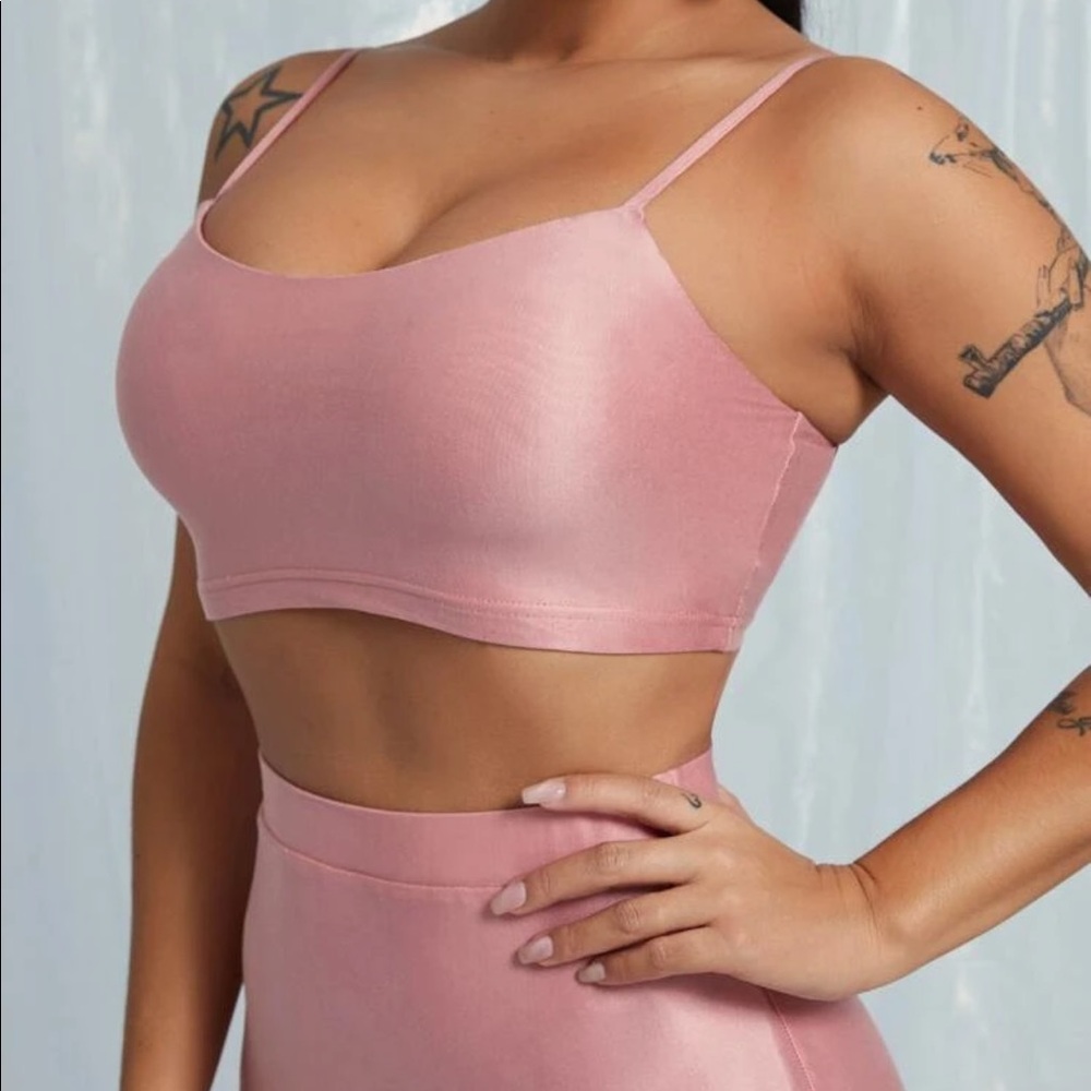 pink midi skirt & crop top set - Picture 4 of 5